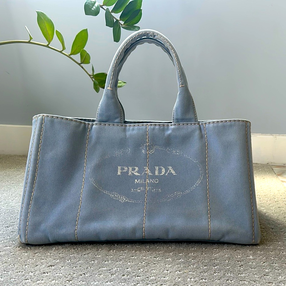 PRADA Canapa bag in sea blue color